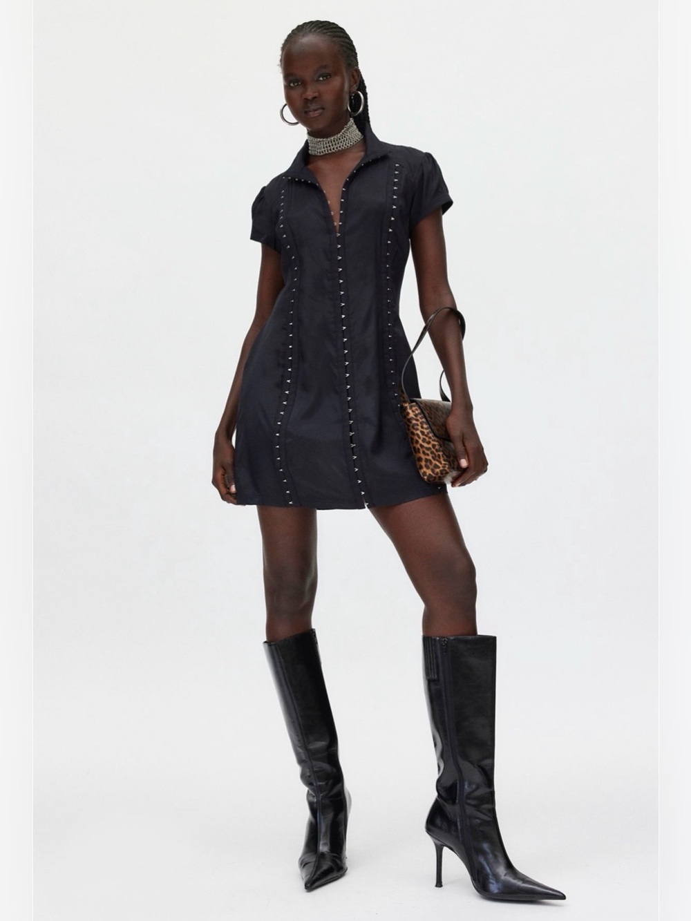 Basic Pleasure Mode Pamela Hook-And-Eye Mini Dress